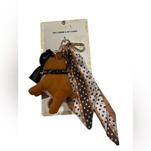 Piper K Frenchie French Bulldog Dog Bag Charm & Key Chain. Pardon My French NWT